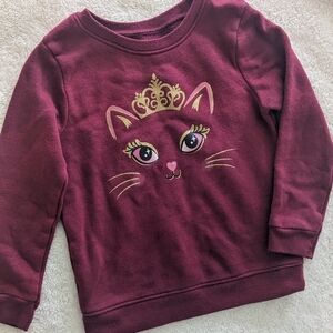 Garanimals Maroon Crew Neck Sweatshirt. Cat with Crown. Size 4T